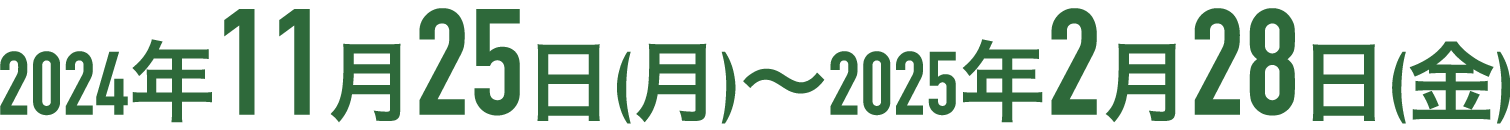 2024年11月25日(月)〜2025年2月28日(金)